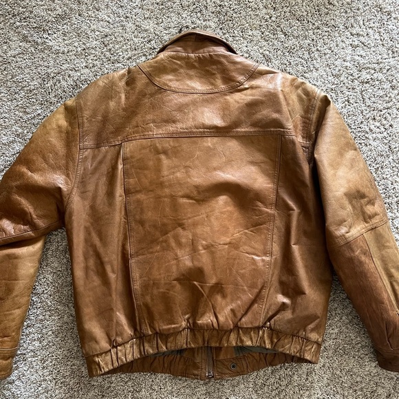 Vintage Outback Tan Leather Jacket for Men size large - Picture 7 of 13
